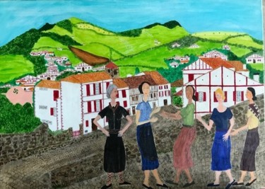 Pittura intitolato "Pays Basque Belauna…" da Eric Pailhassard, Opera d'arte originale, Acrilico