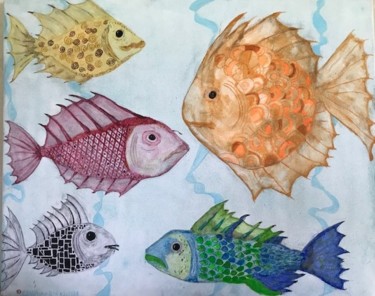 绘画 标题为“Aquarium” 由Eric Pailhassard, 原创艺术品, 丙烯