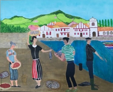 Painting titled "Pays basque Portua…" by Eric Pailhassard, Original Artwork, Acrylic