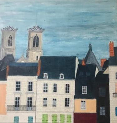 Painting titled "Chatellerault corde…" by Eric Pailhassard, Original Artwork, Acrylic
