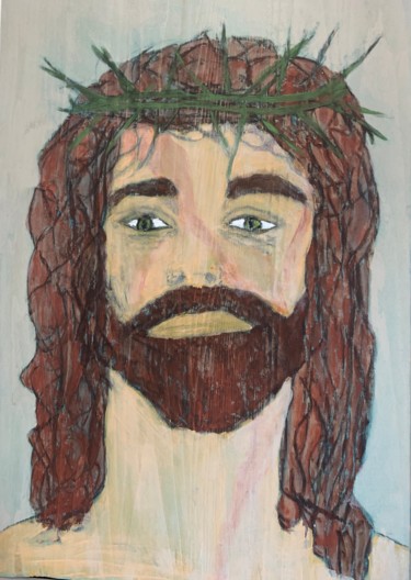 Malerei mit dem Titel "Christ Che Guevara…" von Eric Pailhassard, Original-Kunstwerk, Acryl