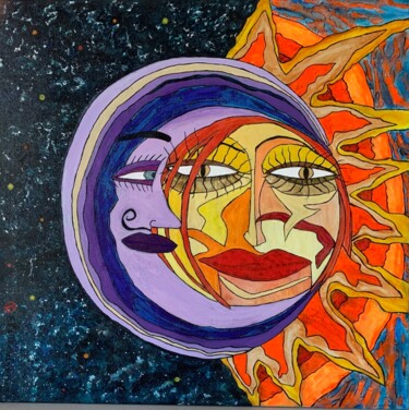 Pittura intitolato "eclipse automne 2021" da Eric Pailhassard, Opera d'arte originale, Acrilico