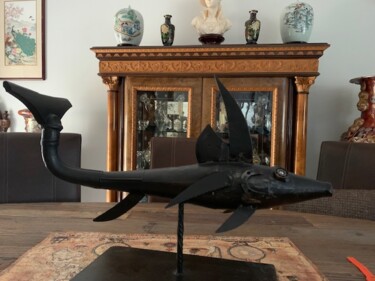 Sculpture titled "Black fish" by Eric Pailhassard, Original Artwork, Metals