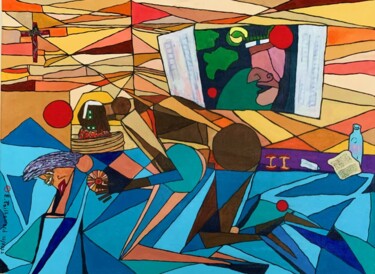 Pintura titulada "Tourment et plaisir" por Eric Pailhassard, Obra de arte original, Acrílico Montado en Bastidor de camilla…