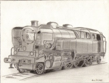 Peinture intitulée "train-locomotive-00…" par Eric Picard, Œuvre d'art originale