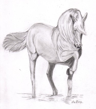 Peinture intitulée "cheval-120208-2140-…" par Eric Picard, Œuvre d'art originale