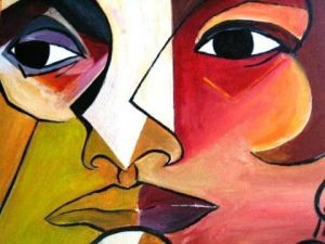 Painting titled "double-visage.jpg" by Eric Pichon, Original Artwork, Acrylic