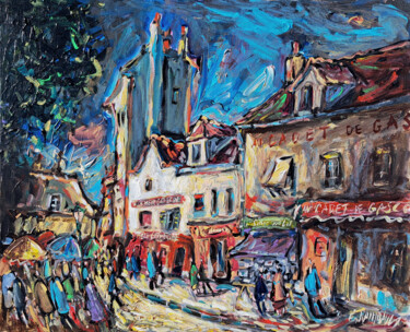 Pintura titulada "La place du Tertre…" por Eric Raimbault, Obra de arte original, Acrílico