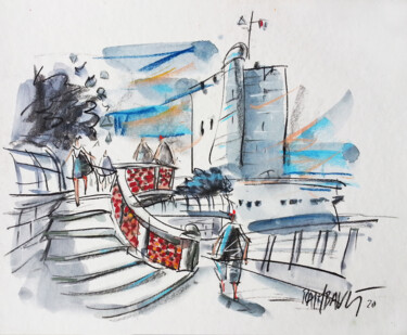 Dessin intitulée "Charente Maritime -…" par Eric Raimbault, Œuvre d'art originale, Aquarelle