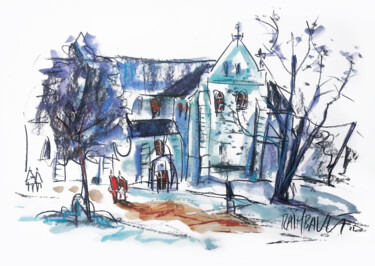 Drawing titled "Essonne - Longpont…" by Eric Raimbault, Original Artwork, Watercolor