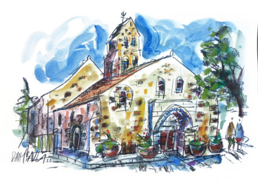 Drawing titled "Essonne - St-Germai…" by Eric Raimbault, Original Artwork, Watercolor