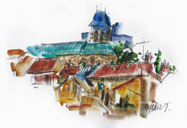 Dessin intitulée "Essonne - Arpajon -…" par Eric Raimbault, Œuvre d'art originale, Aquarelle