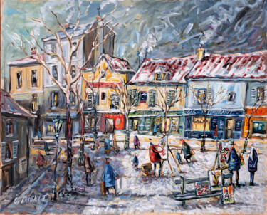 Painting titled "Place du Tertre sou…" by Eric Raimbault, Original Artwork, Acrylic