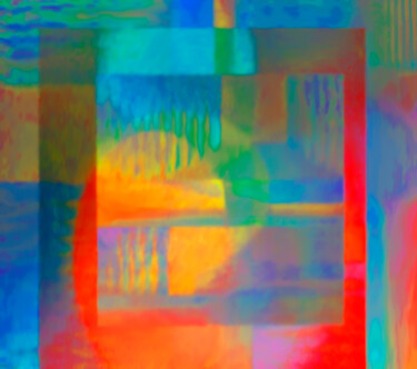 Digitale Kunst mit dem Titel "Abstract squares" von Eric Régimbeau, Original-Kunstwerk, Digitale Malerei