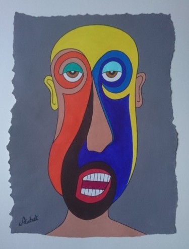 Painting titled "Bonhomie du mardi" by Eric Richet, Original Artwork, Acrylic