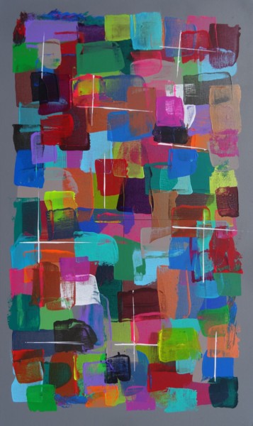 Painting titled "One Hundred > 55 x…" by Eric Schauer, Original Artwork, Acrylic