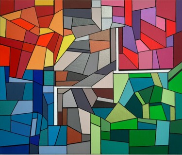 Pittura intitolato "Stained Glass #3" da Eric Schauer, Opera d'arte originale, Acrilico