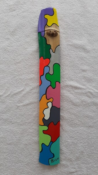 Peinture intitulée "Bambou Puzzle" par Eric Schauer, Œuvre d'art originale, Acrylique