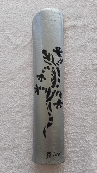 Peinture intitulée "Bambou Lezard" par Eric Schauer, Œuvre d'art originale, Acrylique