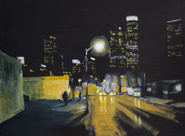 Painting titled "Downtown" by Eric Stephan, Original Artwork, Acrylic