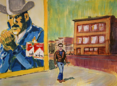 Ζωγραφική με τίτλο "Macadam Cowboy" από Eric Stephan, Αυθεντικά έργα τέχνης, Ακρυλικό