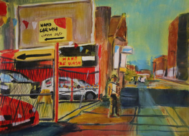 Painting titled "Car Wash" by Eric Stephan, Original Artwork, Acrylic