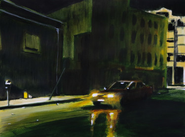 Pittura intitolato "Green Street" da Eric Stephan, Opera d'arte originale, Acrilico