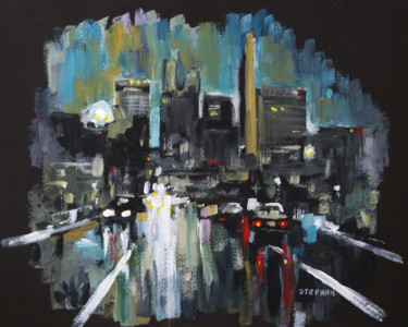 Peinture intitulée "In the city 2" par Eric Stephan, Œuvre d'art originale, Acrylique