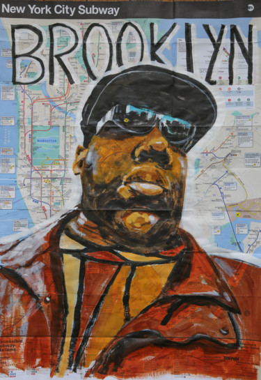 Painting titled "Brooklyn biggie" by Eric Stephan, Original Artwork, Acrylic