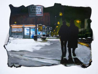 Pintura titulada "Tastee Freezer" por Eric Stephan, Obra de arte original, Acrílico