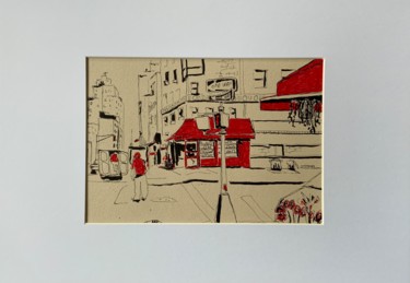 Drawing titled "Red corner" by Eric Stephan, Original Artwork, Ink
