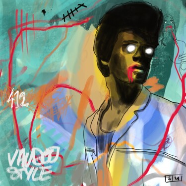 Vaudoo style #2 Digital Arts titled "Vaudoo style #2" by Eric Stephan, Original Art, Digital Painting Mounted on Other rigid panel
