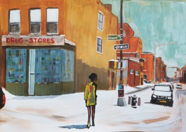 Painting titled "Hewes st" by Eric Stephan, Original Artwork, Acrylic
