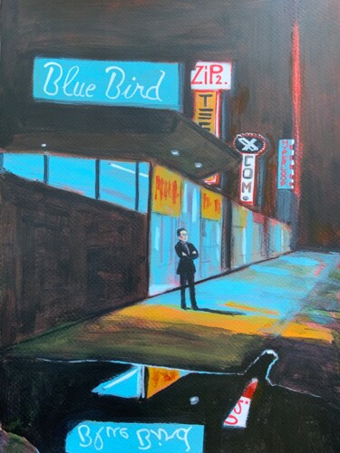 Painting titled "Elon street" by Eric Stephan, Original Artwork, Acrylic