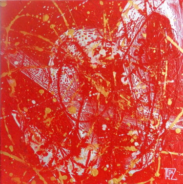 Painting titled "Rouge I" by Tépaz, Original Artwork, Acrylic
