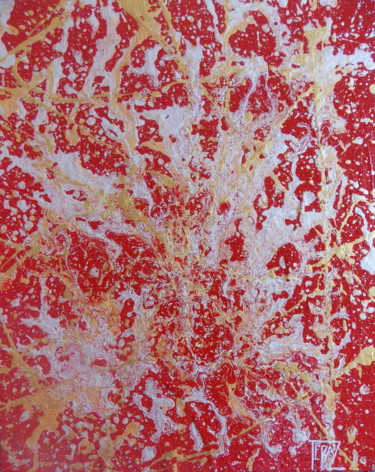 Peinture intitulée "Rouge II" par Tépaz, Œuvre d'art originale