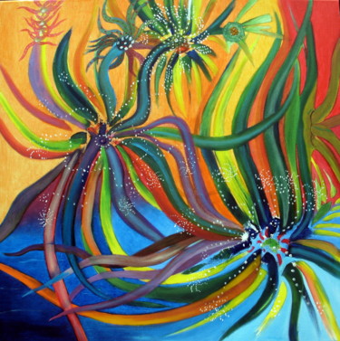 Painting titled "Floraisons" by Tépaz, Original Artwork