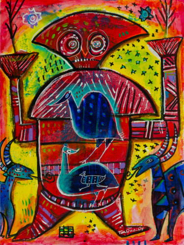 Pintura intitulada "Red Dancer" por Eric Tournaire, Obras de arte originais, Acrílico