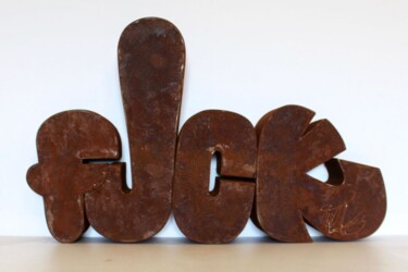 Sculpture intitulée "Rusty fUck!" par Eric Vialla (Tweak), Œuvre d'art originale, Métaux