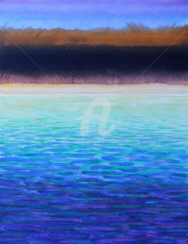 Painting titled "Composition colorée…" by Eric Winzenried, Original Artwork, Watercolor Mounted on Wood Stretcher frame