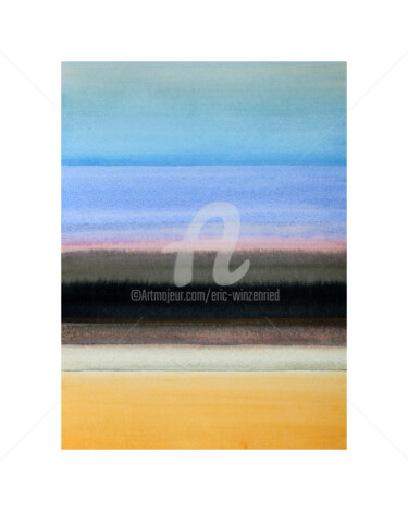 Peinture intitulée "Composition colorée…" par Eric Winzenried, Œuvre d'art originale, Aquarelle Monté sur Carton