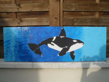 Peinture intitulée "killer whale" par Zeg, Œuvre d'art originale, Acrylique
