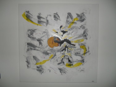 Peinture intitulée "le guitariste" par Zeg, Œuvre d'art originale, Acrylique