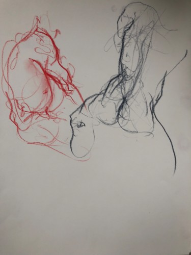 Drawing titled "Untitled Figure Dra…" by Erica Everage, Original Artwork, Chalk