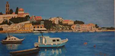 Pittura intitolato "ILE DE SYMI" da Eric Altmeyer, Opera d'arte originale, Acrilico
