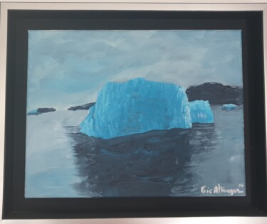 Painting titled "ICEBERG TURQUOISE" by Eric Altmeyer, Original Artwork, Acrylic