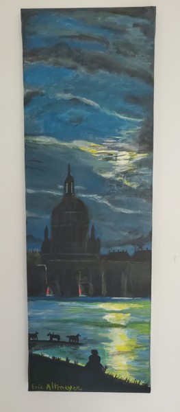 Painting titled "Rome la nuit" by Eric Altmeyer, Original Artwork, Acrylic