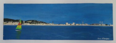 Peinture intitulée "Le Havre vu du large" par Eric Altmeyer, Œuvre d'art originale, Acrylique Monté sur Châssis en bois