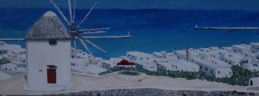 Painting titled "MOULIN A MYKONOS" by Eric Altmeyer, Original Artwork