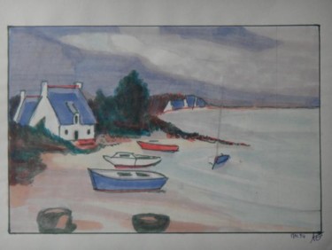 Painting titled "MARINE BRETONNE" by Eric Altmeyer, Original Artwork, Oil